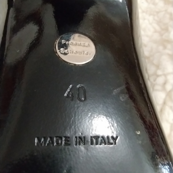 🛑SOLD🛑 PROENZA SCHOULER Black Patent Leather Mules Kitten Heel - Picture 12 of 16